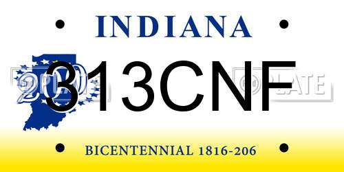 313CNF Indiana License Plate