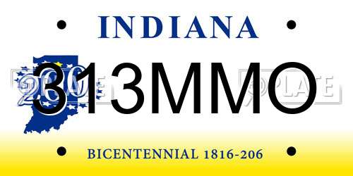 313MMO Indiana License Plate