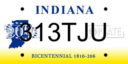 313TJU Indiana License Plate