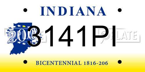 3141PI Indiana License Plate