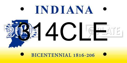 314CLE Indiana License Plate