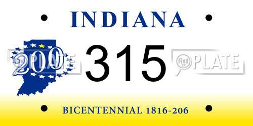 315 Indiana License Plate
