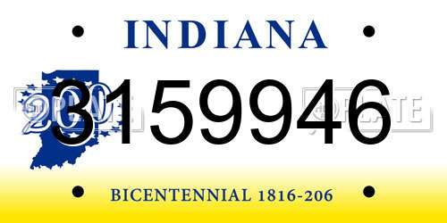 3159946 Indiana License Plate