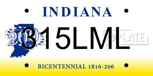 315LML Indiana License Plate