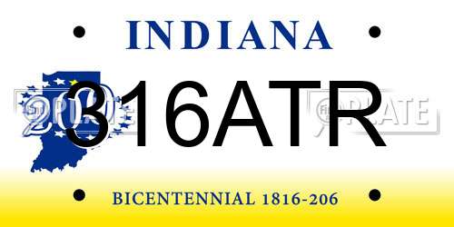 316ATR Indiana License Plate