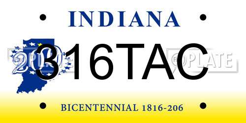 316TAC Indiana License Plate