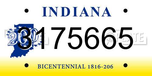 3175665 Indiana License Plate