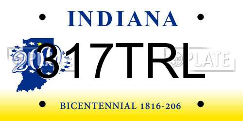 317TRL Indiana License Plate