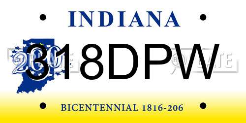 318DPW Indiana License Plate