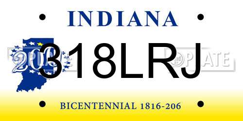 318LRJ Indiana License Plate