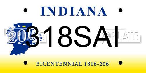 318SAI Indiana License Plate