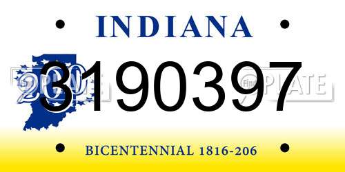 3190397 Indiana License Plate