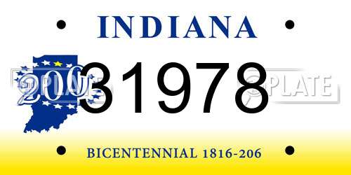 31978 Indiana License Plate