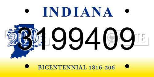 3199409 Indiana License Plate