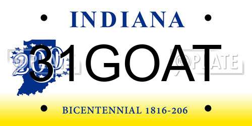 31GOAT Indiana License Plate