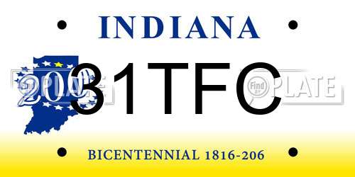 31TFC Indiana License Plate
