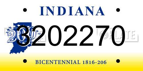 3202270 Indiana License Plate