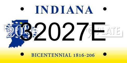 32027E Indiana License Plate