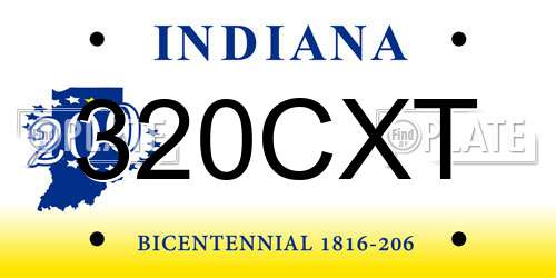 320CXT Indiana License Plate