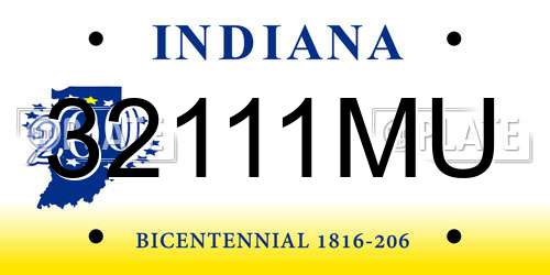32111MU Indiana License Plate