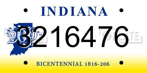 3216476 Indiana License Plate