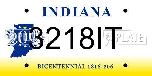 3218IT Indiana License Plate