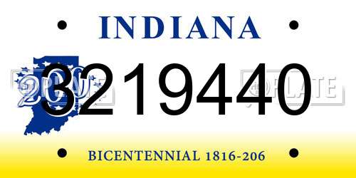 3219440 Indiana License Plate