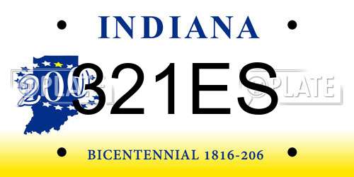 321ES Indiana License Plate