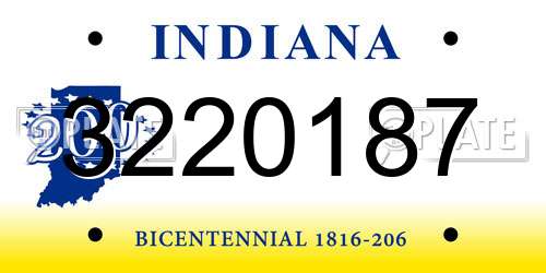 3220187 Indiana License Plate