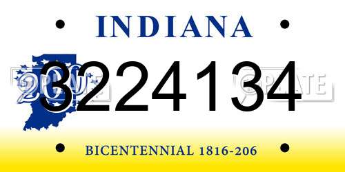3224134 Indiana License Plate