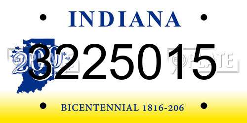 3225015 Indiana License Plate