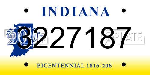 3227187 Indiana License Plate