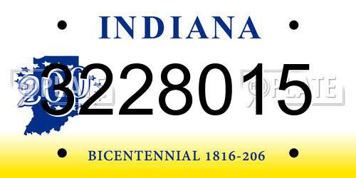3228015 Indiana License Plate