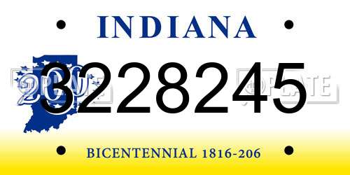 3228245 Indiana License Plate