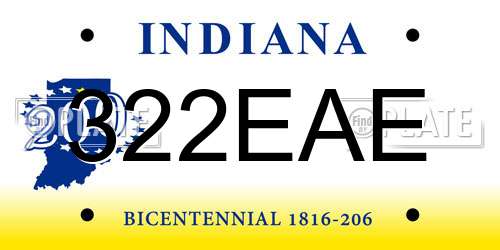 322EAE Indiana License Plate