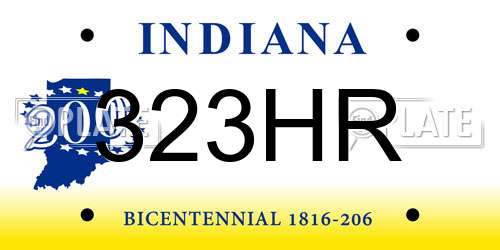 323HR Indiana License Plate