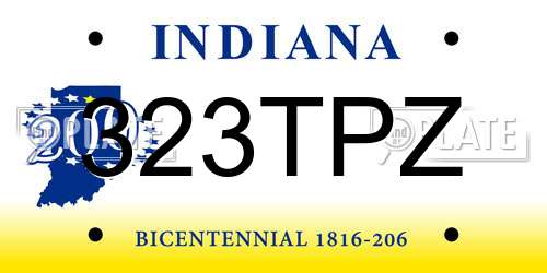 323TPZ Indiana License Plate
