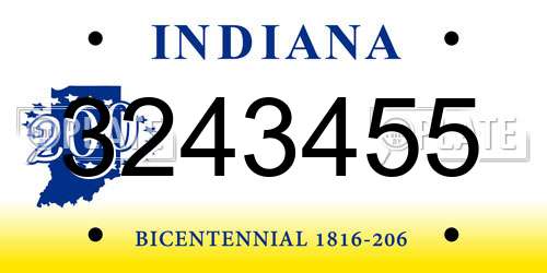 3243455 Indiana License Plate