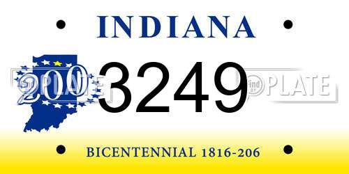 3249 Indiana License Plate