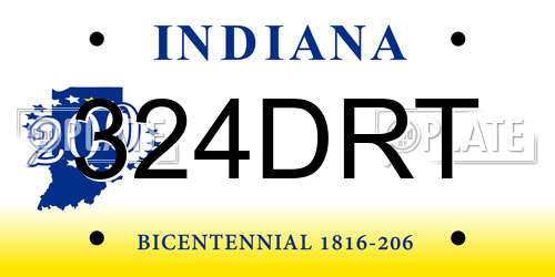 324DRT Indiana License Plate