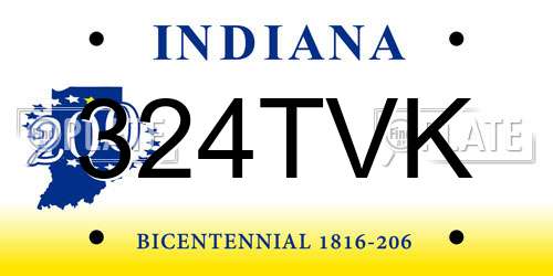 324TVK Indiana License Plate