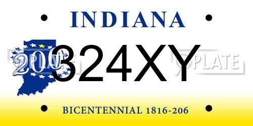 324XY Indiana License Plate