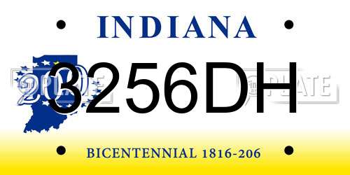 3256DH Indiana License Plate