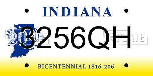 3256QH Indiana License Plate