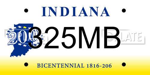 325MB Indiana License Plate