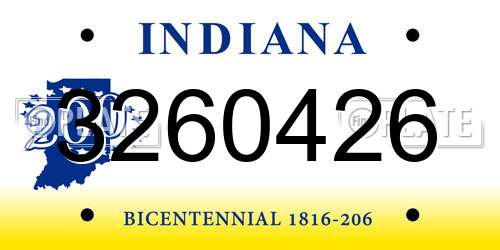 3260426 Indiana License Plate