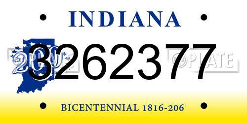3262377 Indiana License Plate