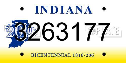 3263177 Indiana License Plate