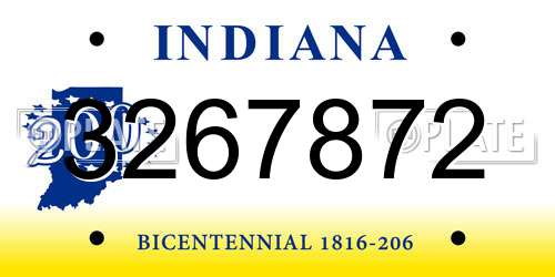 3267872 Indiana License Plate