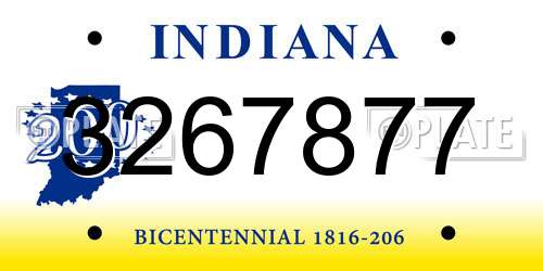 3267877 Indiana License Plate